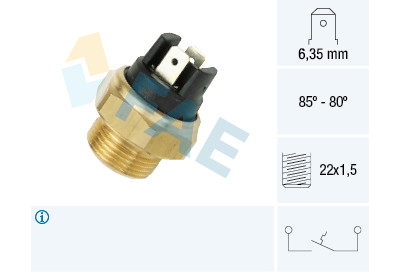 Interruptor de temperatura, ventilador do radiador FAE 37390