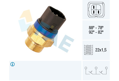Interruptor de temperatura, ventilador do radiador FAE 38-110