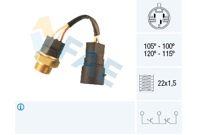 Interruptor de temperatura, ventilador do radiador FAE 38220