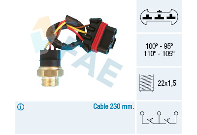Interruptor de temperatura, ventilador do radiador FAE 38-300