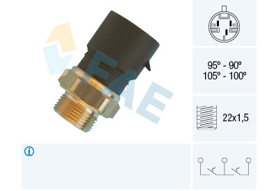 Interruptor de temperatura, ventilador do radiador FAE 38-310