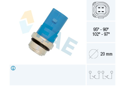 Interruptor de temperatura, ventilador do radiador FAE 383-91