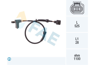 Sensor, rotações da roda