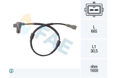 Sensor, rotações da roda