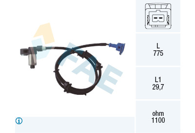 Sensor, rotações da roda