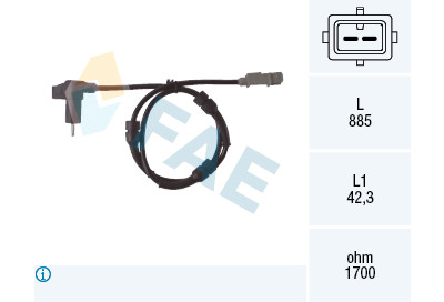 Sensor, rotações da roda