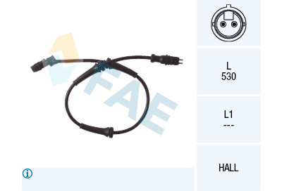 Sensor, rotações da roda FAE 7.8099