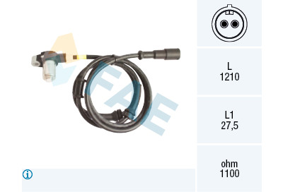 Sensor, rotações da roda