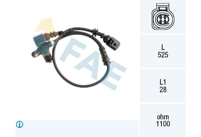 Sensor, rotações da roda