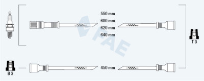 Conjunto de cabos de ignição FAE 83270