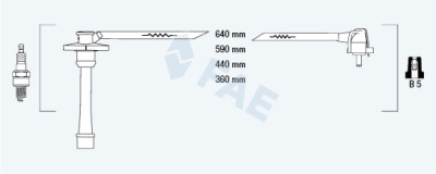 Conjunto de cabos de ignição FAE 83581