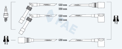 Conjunto de cabos de ignição FAE 85087