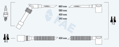 Conjunto de cabos de ignição FAE 85/105
