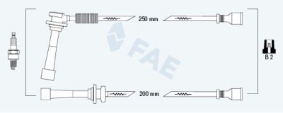 Conjunto de cabos de ignição FAE 85145