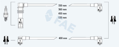 Conjunto de cabos de ignição FAE 85695