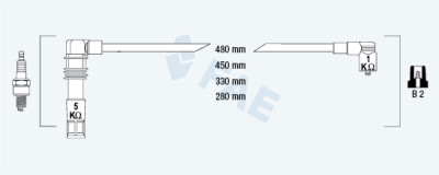 Conjunto de cabos de ignição FAE 85696