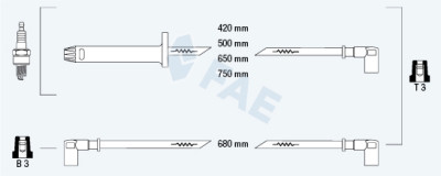Conjunto de cabos de ignição FAE 85710