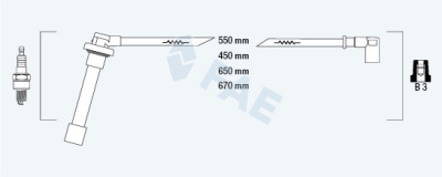 Conjunto de cabos de ignição FAE 85821