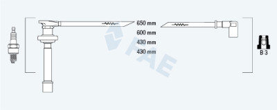 Conjunto de cabos de ignição FAE 85861