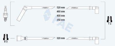 Conjunto de cabos de ignição FAE 85997