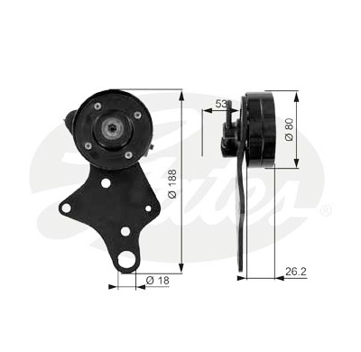 Rolo tensor, correia trapezoidal estriada poli V DriveAlign®