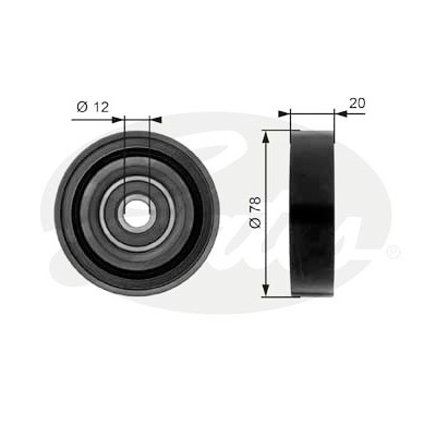 Rolo tensor, correia trapezoidal estriada poli V DriveAlign®