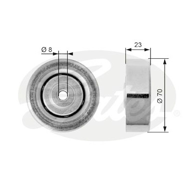 Rolo tensor, correia trapezoidal estriada poli V DriveAlign®