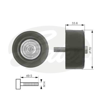 Polia de desvio/de guia, correia trapezoidal estriada poli V DriveAlign®