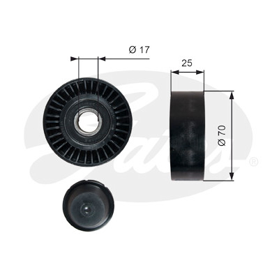 Polia de desvio/de guia, correia trapezoidal estriada poli V DriveAlign®