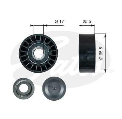 Polia de desvio/de guia, correia trapezoidal estriada poli V DriveAlign®