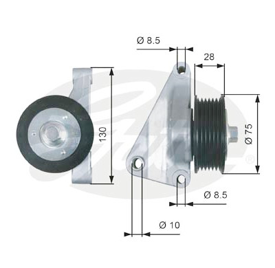 Polia de desvio/de guia, correia trapezoidal estriada poli V DriveAlign®
