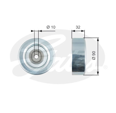 Polia de desvio/de guia, correia trapezoidal estriada poli V DriveAlign®