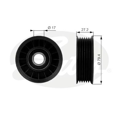 Polia de desvio/de guia, correia trapezoidal estriada poli V DriveAlign®