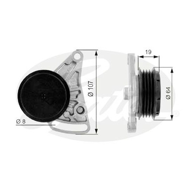 Rolo tensor, correia trapezoidal estriada poli V DriveAlign®