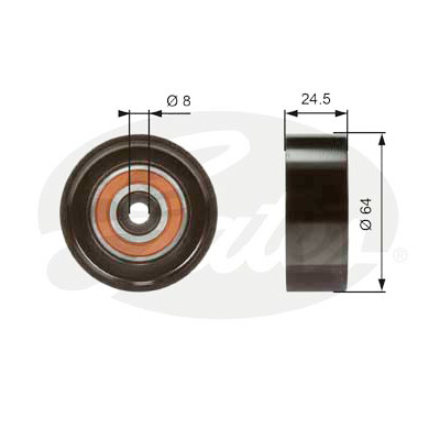 Polia de desvio/de guia, correia trapezoidal estriada poli V DriveAlign®