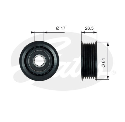 Polia de desvio/de guia, correia trapezoidal estriada poli V DriveAlign®