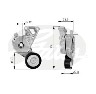 Rolo tensor, correia trapezoidal estriada poli V DriveAlign®