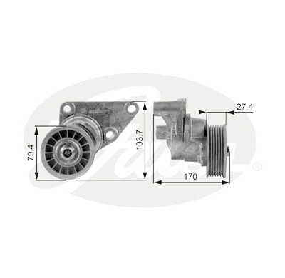 Rolo tensor, correia trapezoidal estriada poli V DriveAlign®