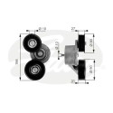Rolo tensor, correia trapezoidal estriada poli V DriveAlign®