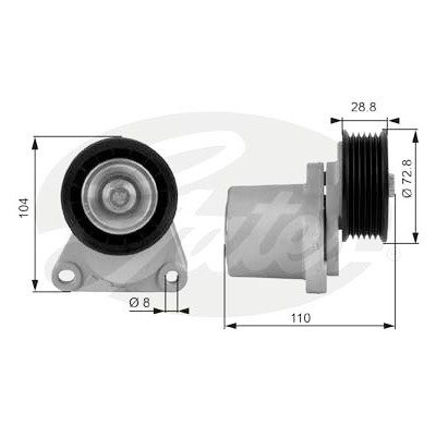 Rolo tensor, correia trapezoidal estriada poli V DriveAlign®