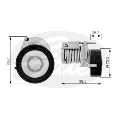 Rolo tensor, correia trapezoidal estriada poli V DriveAlign®