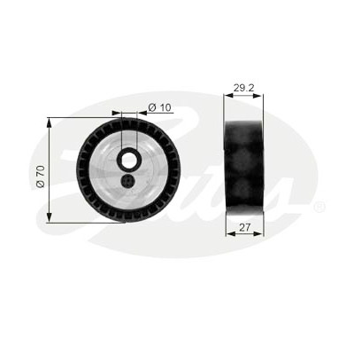 Rolo tensor, correia trapezoidal estriada poli V DriveAlign®