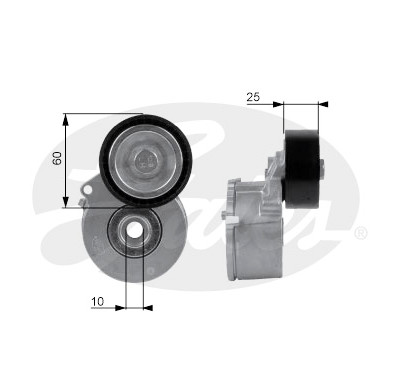Rolo tensor, correia trapezoidal estriada poli V DriveAlign®