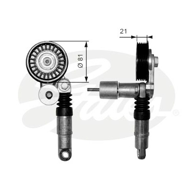 Rolo tensor, correia trapezoidal estriada poli V DriveAlign®