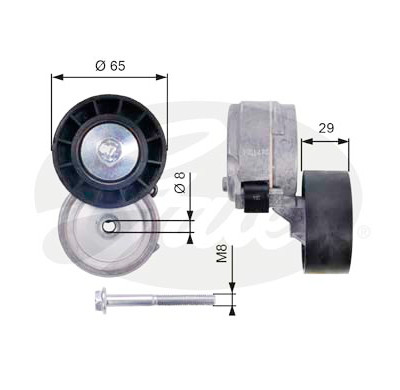 Rolo tensor, correia trapezoidal estriada poli V DriveAlign®