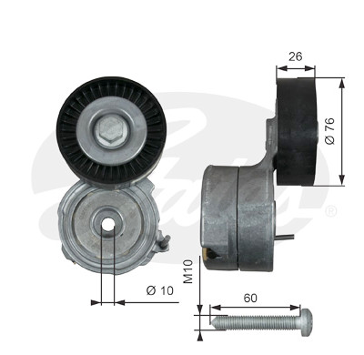 Rolo tensor, correia trapezoidal estriada poli V DriveAlign®