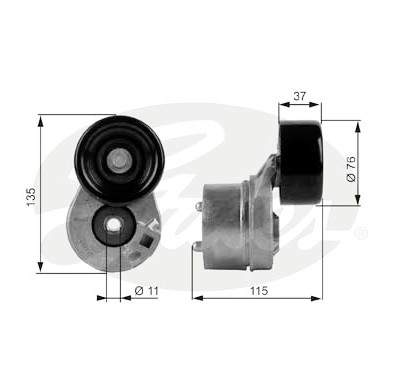 Rolo tensor, correia trapezoidal estriada poli V DriveAlign®