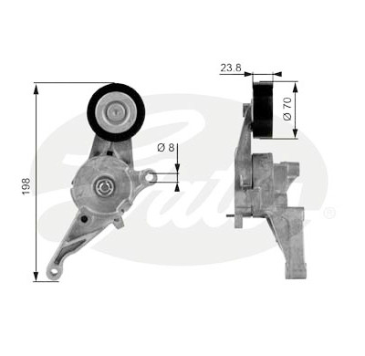 Rolo tensor, correia trapezoidal estriada poli V DriveAlign®