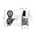 Rolo tensor, correia trapezoidal estriada poli V DriveAlign®