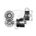 Rolo tensor, correia trapezoidal estriada poli V DriveAlign®
